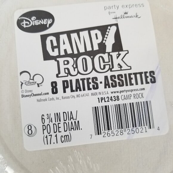 Camp Rock Paper Party Pack Disney Hallmark 2008 Plates Napkin NEW Joe Jonas Demi - Picture 8 of 9